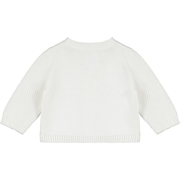 Cypress White Knit Baby Cardigan by Emile et Rose