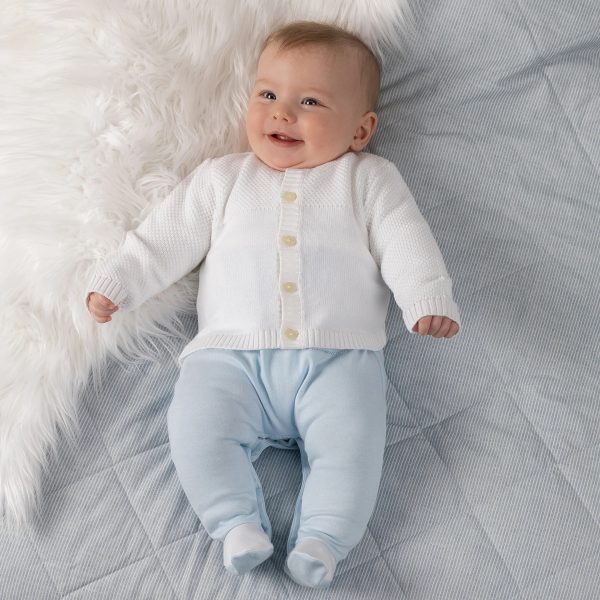 Cypress White Knit Baby Cardigan by Emile et Rose