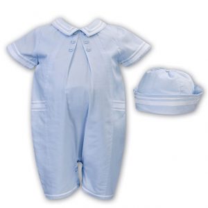 Blue Romper and Hat Set Sarah Louise