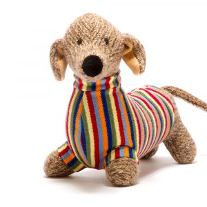 Large Knitted Sausage Dog Soft Toy by Best Years