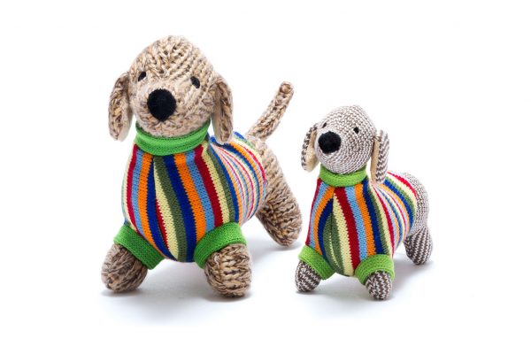 Knitted Sausage Dog Baby Rattle by Best Years