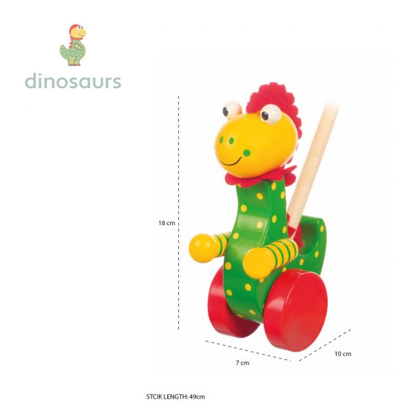 Dinosaur push along toy